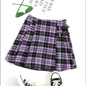 Plaid pleated skirt